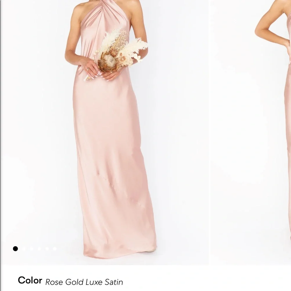 Show Me Your MUMU Luxe Rose Gold Jasmine Halter Maxi Dress - Picture 1 of 7